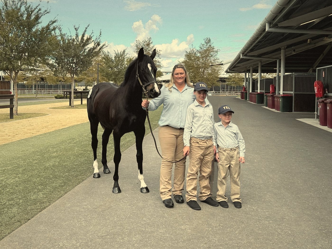 The McNamara family with their black yearling at the Inglis sales